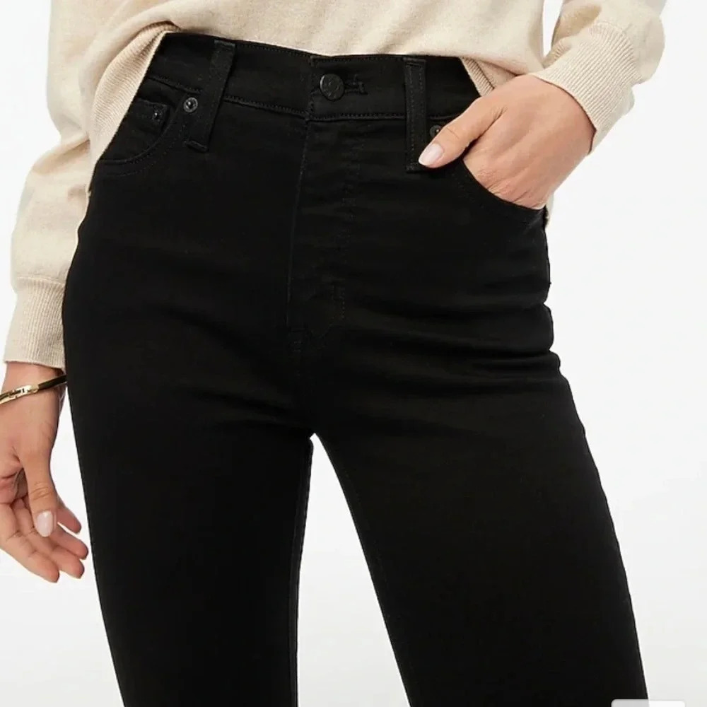 J Crew 9" mid-rise true black skinny jean in signature stretch 33 - Picture 3 of 10